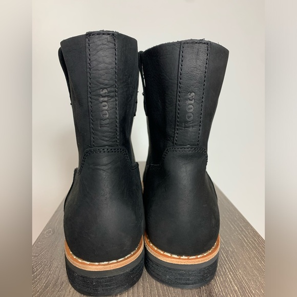 ROOTS Canada Women’s THE SHORTY BOOT Size 10 Black Nubuck Leather Minimalist - Picture 5 of 16